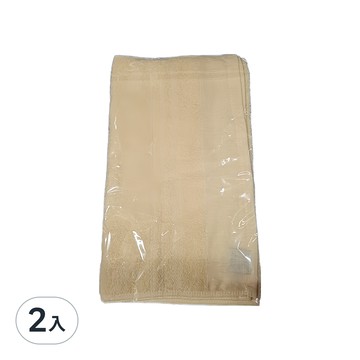 來福牌HS0524緞條素色毛巾 34x79cm 純棉親膚 台灣製造  鵝黃色  2入