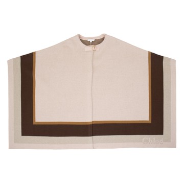 Chloé Kids 粉色羊毛針織斗篷