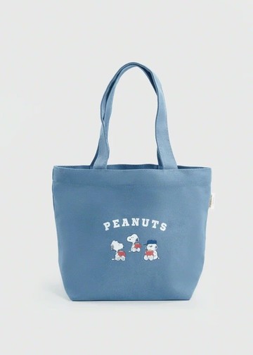 史努比系列．手提袋(灰藍-三兄弟)