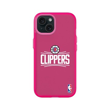 iPhone 15 Clear 粉漾桃 - NBA - Logo-洛杉磯快艇 L.A. Clippers - Light