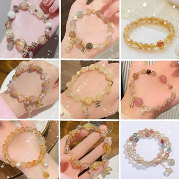 【開運堂】天然水晶手鍊 貔貅手鍊 水晶手鍊 金髮晶黃水晶手鍊 交換禮物 手鍊批發