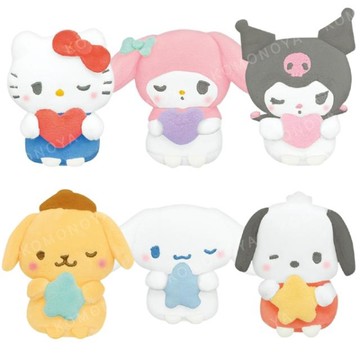 小禮堂 Sanrio 三麗鷗 迷你絨毛玩偶娃娃 (抱愛心星星款) Kitty 美樂蒂 大耳狗 布丁狗