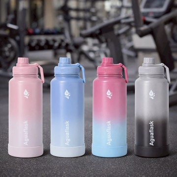 【A&R】304不鏽鋼輕顏漸層鎖溫隨行水壺 1000ML - 霧灰