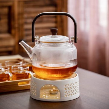 陶瓷溫茶爐煮茶爐蠟燭加熱底座玻璃茶壺保溫暖茶器溫茶器茶道零配