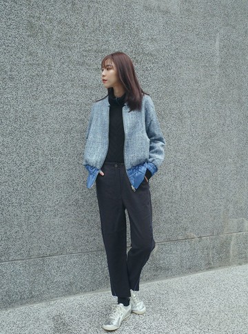 UUIN _ 撞色休閒窄管褲