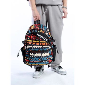 TRUFFLE民族風雙肩包男大容量初中高中書包輕便短途旅游包背包女
