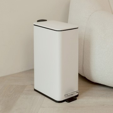 【H&R安室家】極簡窄型腳踏式垃圾桶15L PBL109