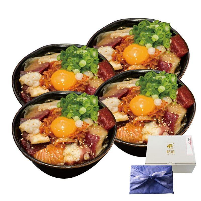 生卵は付属していません 魚介6種の海鮮ユッケ丼（4人前）神戸中央市場の海鮮丼