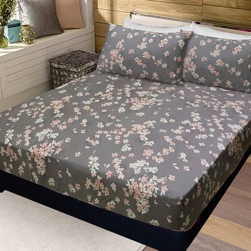 【多利寶寢具】Indian_100%純天絲雙人三件式床包組-花溪