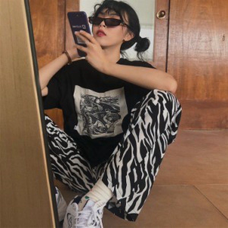 ダルメシアン柄 ワイドパンツ ストレート ボトムス ダンス 衣装 韓国 ヒップホップ レディース ゆるい レジャー 通販 Lineポイント最大1 0 Get Lineショッピング
