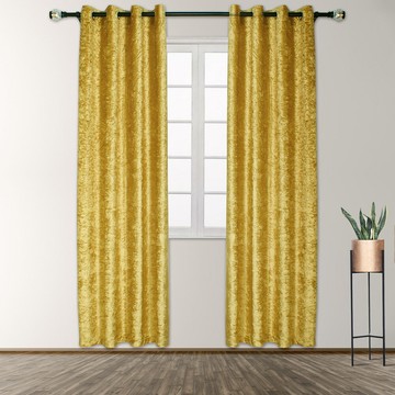 【優選百貨】熱銷新款金黃花絨面料輕奢高遮光出租屋公寓窗簾成品