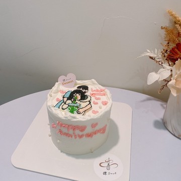 戀愛泡泡 情侶蛋糕 人物繪圖蛋糕 客製化蛋糕 客製化 蛋糕 禮物