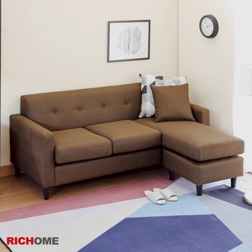 RICHOME L型沙發(獨立筒)(坐墊左右可互換)-2色 布沙發床 雙人沙發 三人沙發 客廳出租房民宿用 CH1216