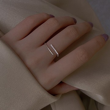 925純銀幾何戒指女新款潮流行設計感小方戒時尚個性ins食指戒