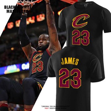 騎士隊詹姆斯籃球短袖T恤衫23號歐文2號復古男休閑夏棉半袖體恤潮