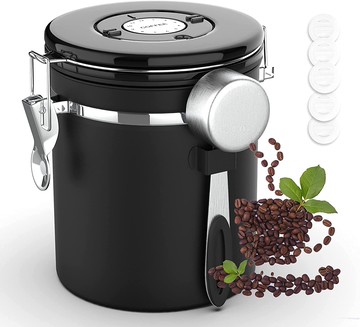 【日本代購】MYFEELGAGA 咖啡豆密封罐  1500ml 黑色