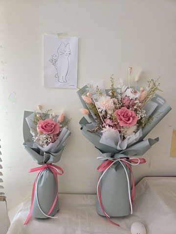 櫻花抹茶。永生玫瑰花束