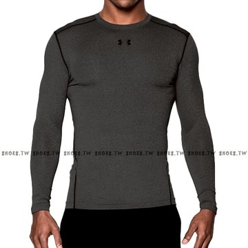 UNDER ARMOUR【1265650-090】UA 緊身衣 緊身長袖 運動 內刷毛 灰色 男生