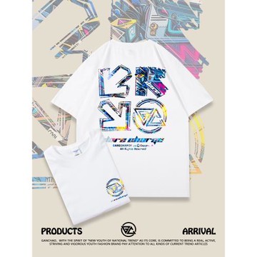 歐美高街潮牌短袖男潮ins寬松大碼夏季港風情侶裝純棉t恤男生半袖