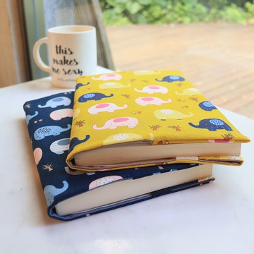 【大象-黃】 書衣 可調式布書衣 手工布書衣  A5 A6 B6 20K 1