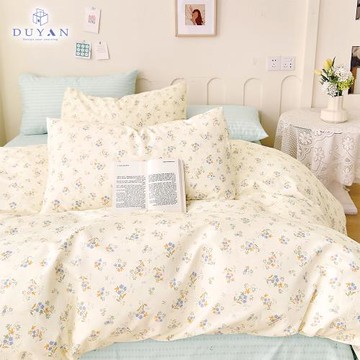 【DUYAN 竹漾】40支精梳棉二件式枕套床包組 青芷香盈 台灣製(單人)