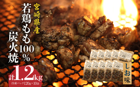 ジューシーな肉汁溢れる、宮崎県産若鶏もも100%炭火焼 鶏肉 鶏モモ 若鶏