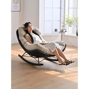 簡約現代單人搖搖椅設計師網紅客廳陽臺休閑懶人躺椅輕奢款午休椅
