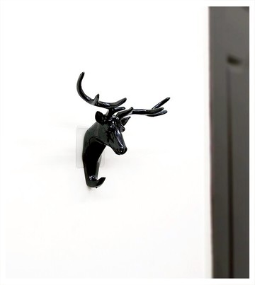 鹿角不留痕掛勾 北歐風質感低調系美式亮面立體鹿頭鹿角牆面掛飾 創意鹿角造型衣架不留痕掛勾 掛勾