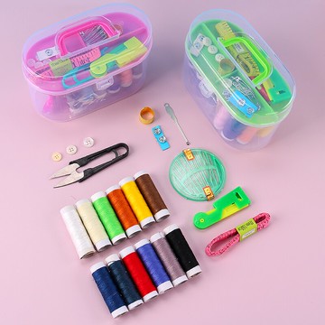 針線盒套裝包郵手縫便攜式小型針線包女學生宿舍塑料線盒子家用