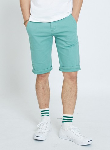 EDWIN  男款 基本斜袋休閒短褲 (灰綠色)