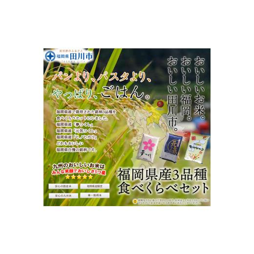 ふるさと納税 福岡県 田川市 福岡県産米 食べくらべ３品種セット15kg