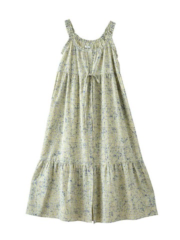 潑墨彩點印花格紋背心洋裝(0S000011700) - earth music&ecology