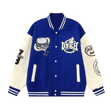 母棒球服外套男女 春季復古寬鬆潮流情侶夾克