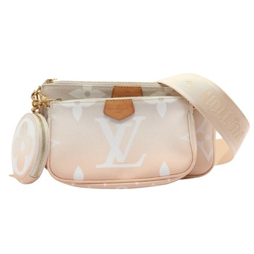 LOUIS VUITTON LV 路易威登 MULTI POCHETTE Accessoires 肩背包 橘/白帆布 M57634 【二手名牌BRAND OFF】