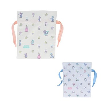 小禮堂 Super Mario 超級瑪利歐 束口收納包  (馬卡龍色)