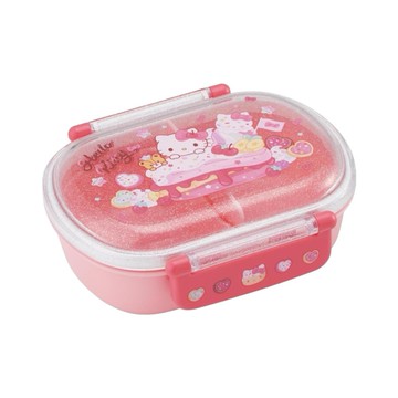 日本 Skater 透明雙扣便當盒-Kitty A 360ml (JN3323)