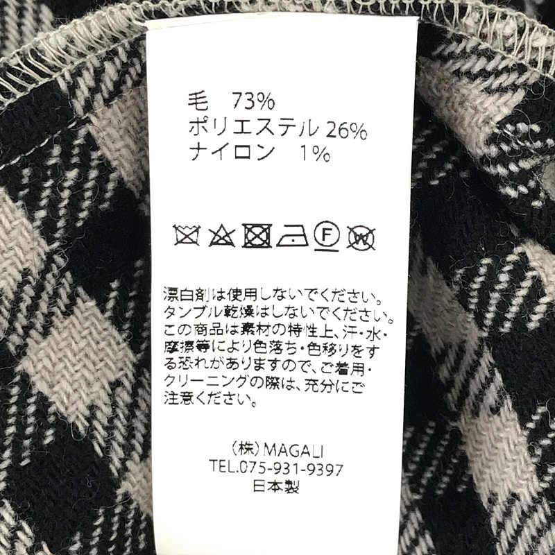 美品】 MAGALI / マガリ | 2022AW ギンガム ウール タック ロング