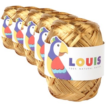 LOUIS 嫘縈編織線 205 金色 45克  5捲