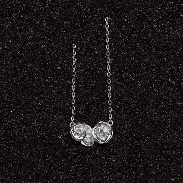 沙漠玫瑰花銀鍍金鎖骨鏈獨立設計師小眾短項鏈女友閨蜜生日禮物