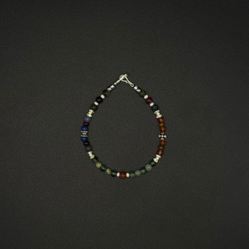 7AB 原創花青冰VINTAGE手串紅瑪瑙天然畢加索925銀中性情侶款手鏈