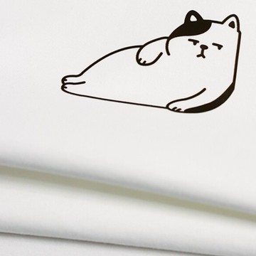 S~XL 別煩我 側臥乳牛貓 純棉 短T 情侶T【Y1371】台灣製造 情侶裝 短袖T恤 男女可穿 快速出貨不用等