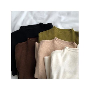 2025新款秋冬女內搭打底衫針織衫毛衣T恤韓系高級質感半高領上衣