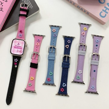 星星愛心修身帆布錶帶 Apple Watch 錶帶 iwatch錶帶 98SE765 Ultra