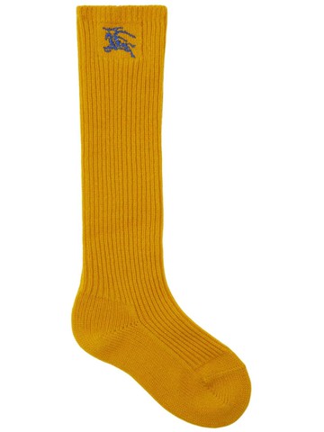 Burberry - EKD ribbed socks - unisex - Cashmere/Polyamide - M - Yellow