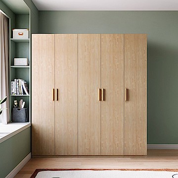 林氏木業北歐簡約五門衣櫃 MJ9D-原木色 (H014342666)
