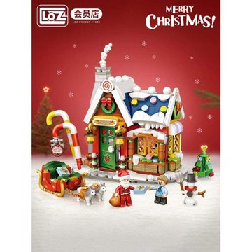 俐智/LOZ圣誕屋 小顆粒拼裝積木圣誕節禮物老人 益智拼插玩具組裝
