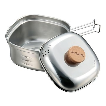 CAPTAIN STAG 鹿牌 不鏽鋼方形湯鍋/泡麵鍋 17.1x26.2x11.1cm 1.3L  1個  銀色