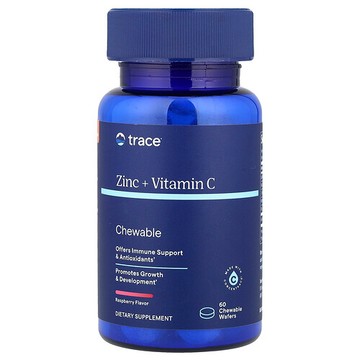 Trace, 鋅 + 維生素 C 咀嚼片，樹莓味，60 片咀嚼片