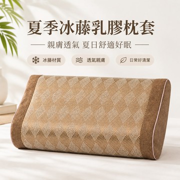 🔥可開發票🔥 冰絲乳膠枕套 30x50冰藤席枕頭 兒童枕頭套單隻 40x60家用枕芯內膽套 冰絲涼爽枕頭套 記憶枕芯套