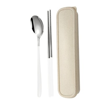 現貨 304不鏽鋼2件套餐具組 筷子 湯匙 環保餐具 露營野餐 便攜餐具 OSHI歐士